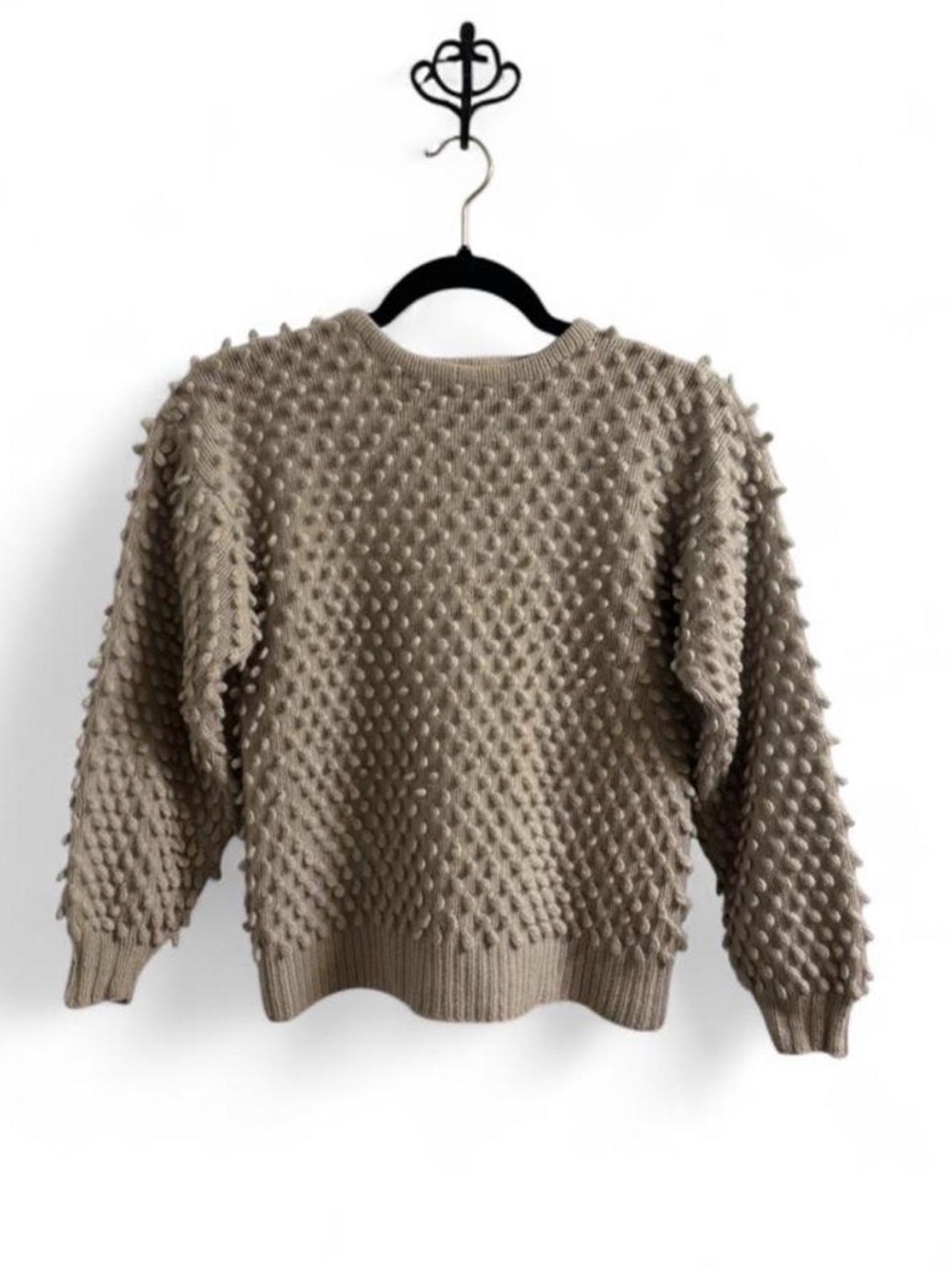 VTG 80s Carlisle Lambswool Angora Rabbit Hair Bobble Popcorn Knit Sweater S